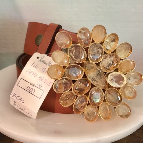 Heidi Abra Accessories - Stunning Faceted Citrine Gemstone Belt Buckle